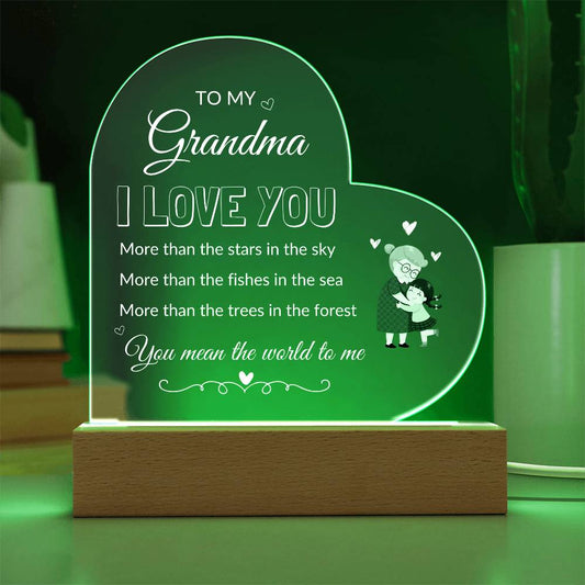 For Grandma | Printed Heart Acrylic Plaque